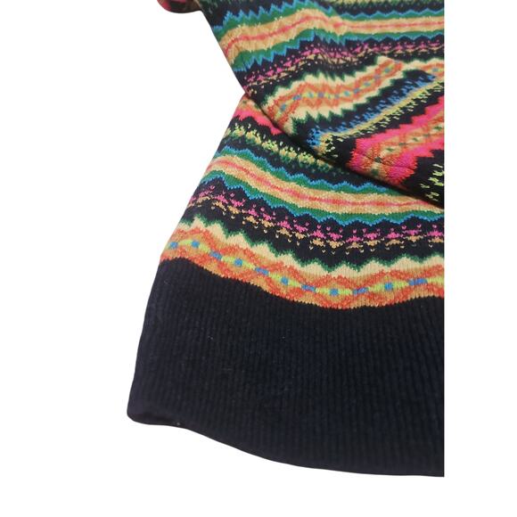 Gap Cashsoft Crewneck Sweater Fair Isle Womens Medium Tall Navy Pink - Picture 6 of 9